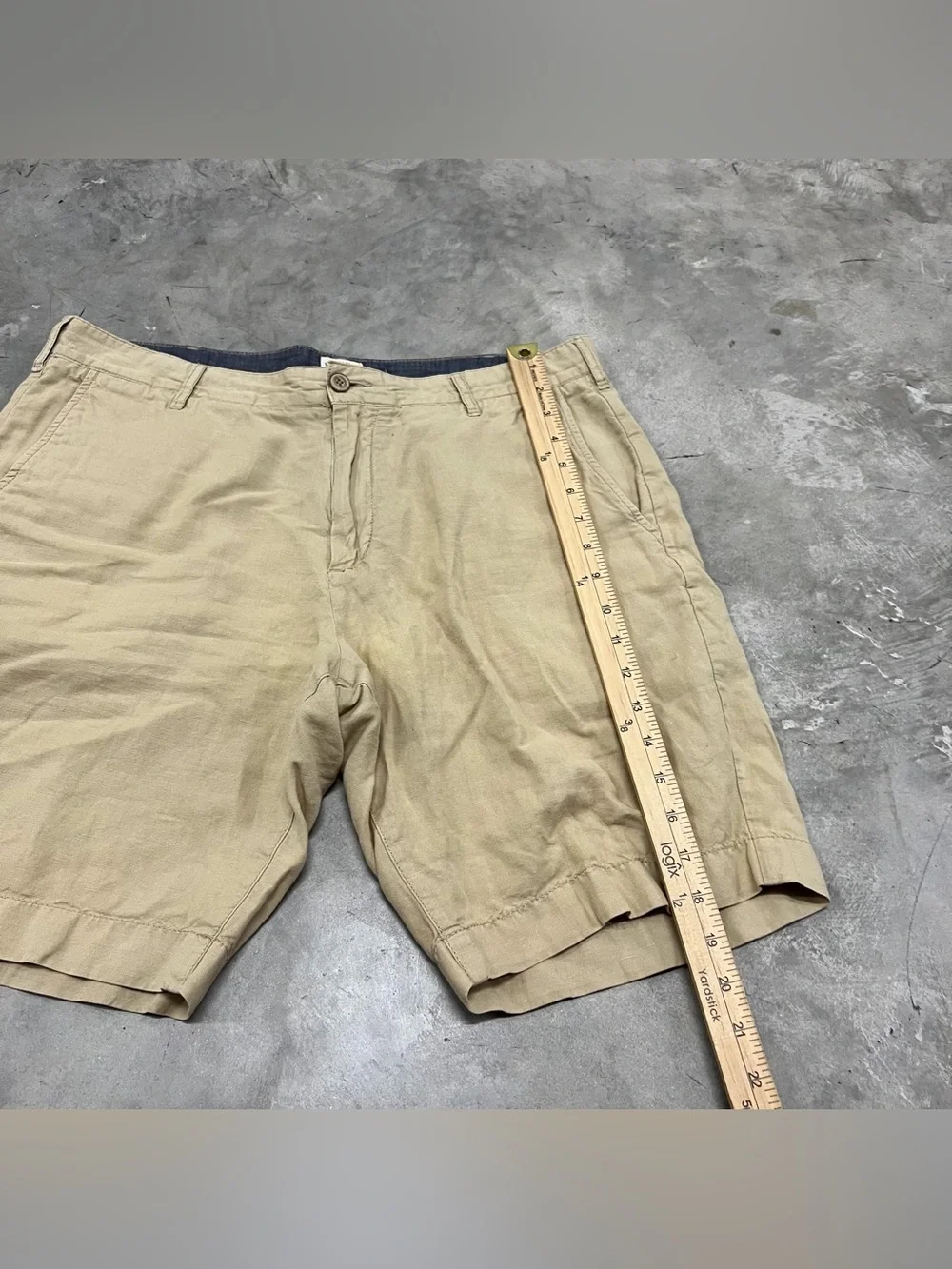 Faherty Tradewinds Shorts Mens 33 9” Beige Linen Organic Cotton Blend